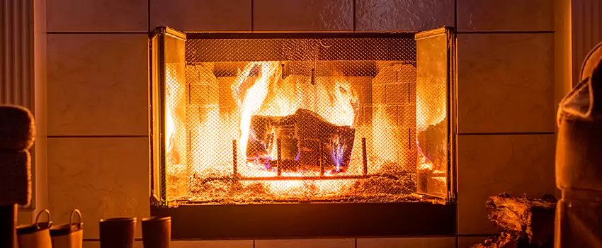 Mendota Hearth Landscape Fireplace Installation in Plainview, New York