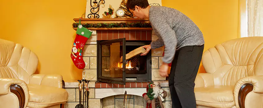 Rusted Metal Fireplace Restoration in Plainview, New York